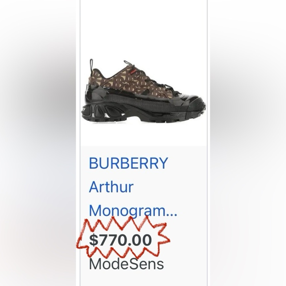 Burberry Monogram Print Arthur Sneakers - Bridle Brown - Picture 14 of 14